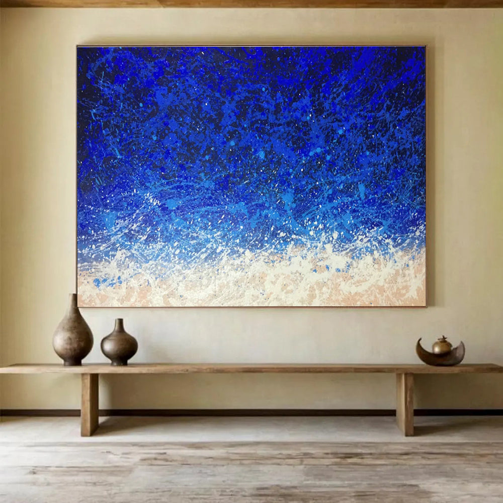 Oversized Handmade Abstract Painting, Dynamic Brushstrokes for Art Galleries DLZ3228