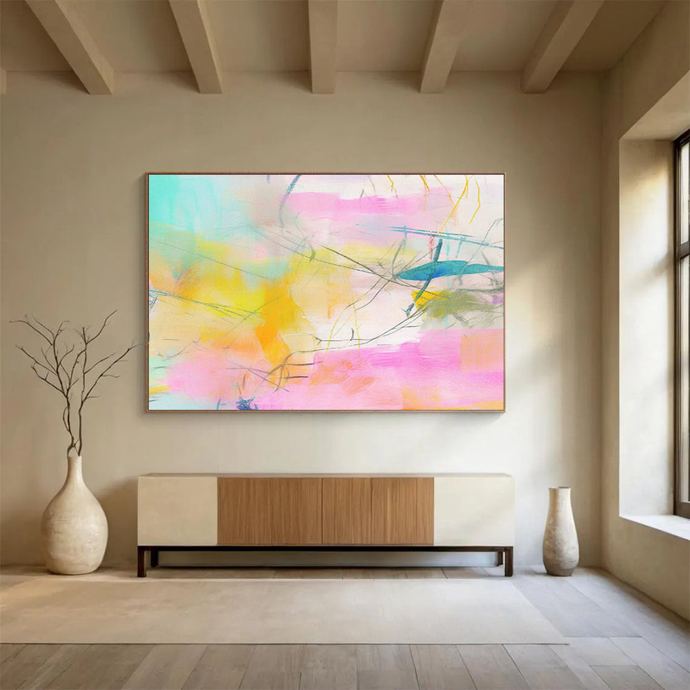 Customized Large Abstract Hand Painting for Cloud Computing Data Center Monitoring Room DLZ2885