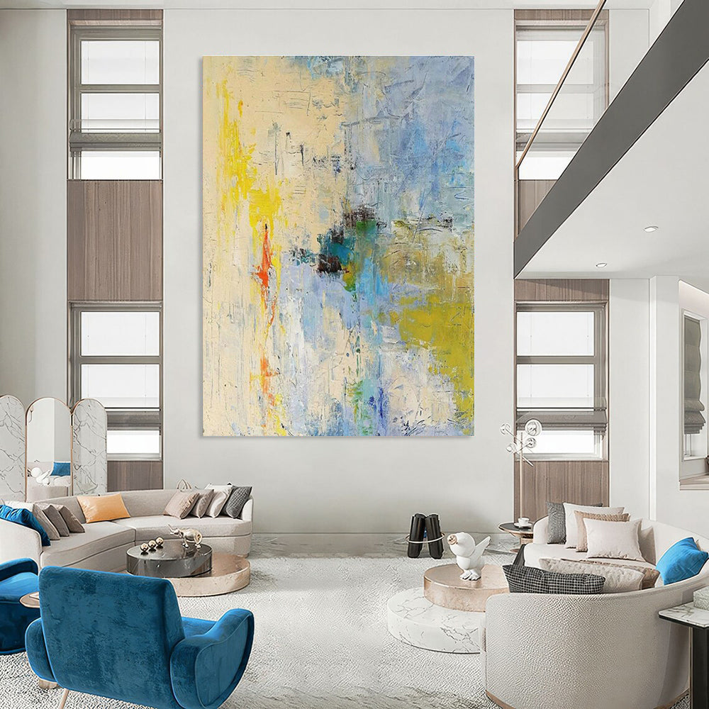 Large-Scale Custom Hand-Painted Abstract Artwork - Artistic Fluidity for Flamenco Dance Studios  DLZ0281
