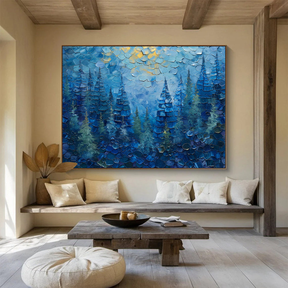 Customized Large Abstract Hand Painting for Subterranean Geothermal District Heating Control Room DLZ3056