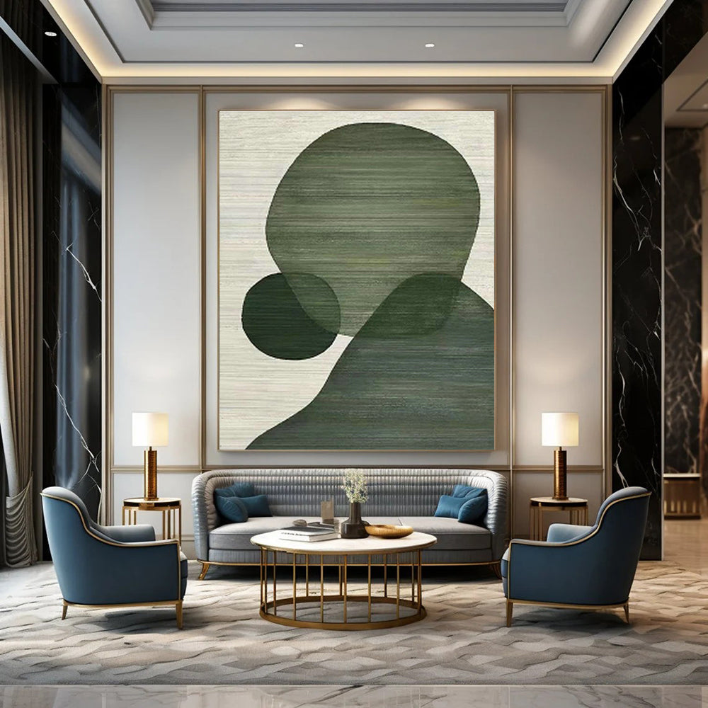 Gigantic Custom Hand-Painted Abstract Art - Historical Elegance for Presidential Libraries  DLZ0257