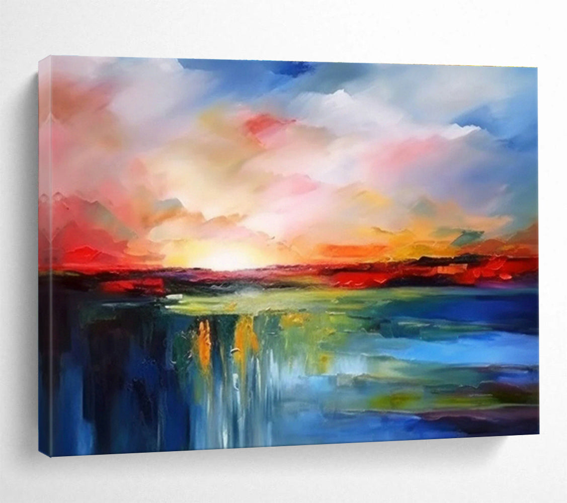 Bespoke Underwater Concert Hall Oversized Abstract Hand-Painted Art DLZ2541