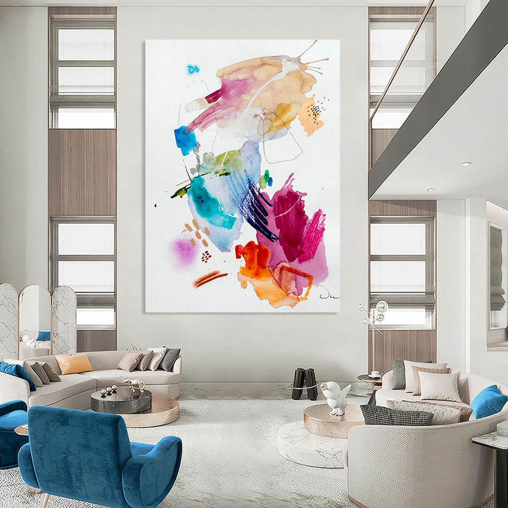 Oversized Custom Hand-Painted Abstract Canvas for 3D Printing Studios  DLZ0085