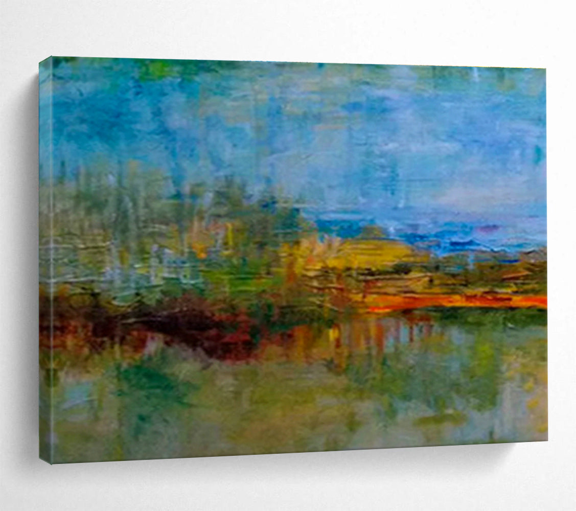 Large Custom Abstract Hand-Painted Art for Veterinary Wellness Spa DLZ2774