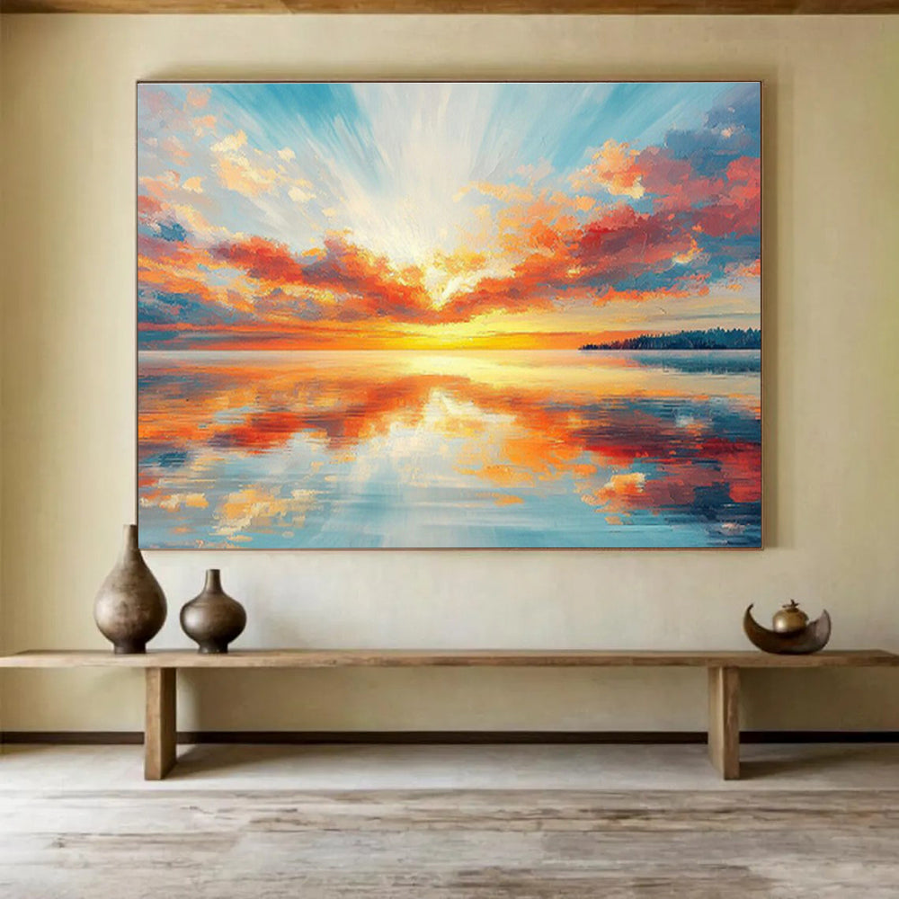 Customized Large Abstract Hand Painting for Underwater Soundscape Research Laboratory DLZ3006