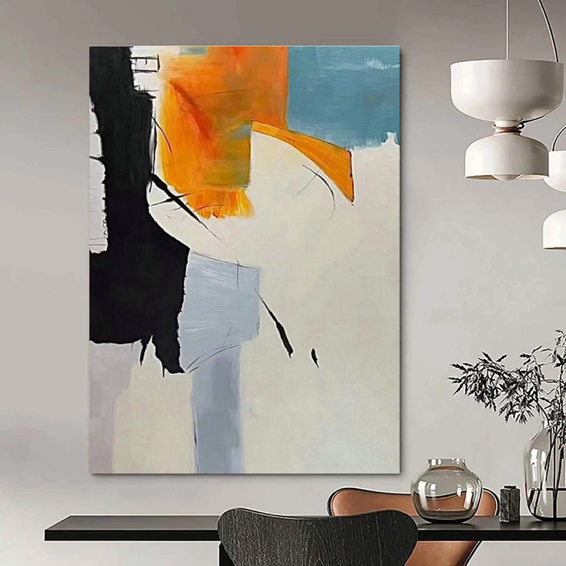 Immense Custom Hand-Painted Abstract Painting - Artistic Rage for Heavy Metal Concert Halls  DLZ0319
