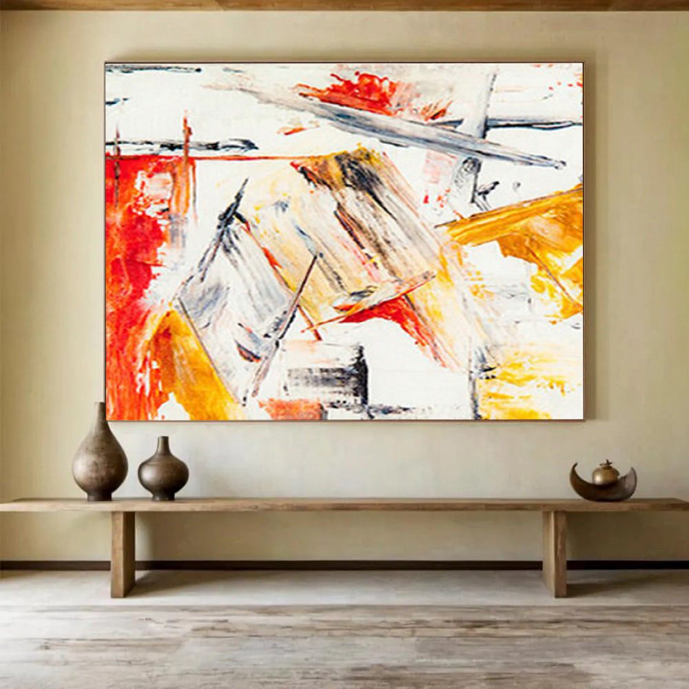 Oversized Custom Hand-Painted Abstract Art for Psychiatric Hospital Day Room DLZ2784