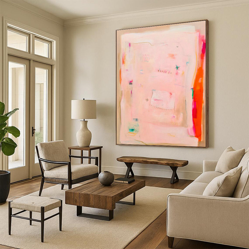 Oversized Custom Hand-Painted Abstract Canvas for Virtual Art Galleries  DLZ0105