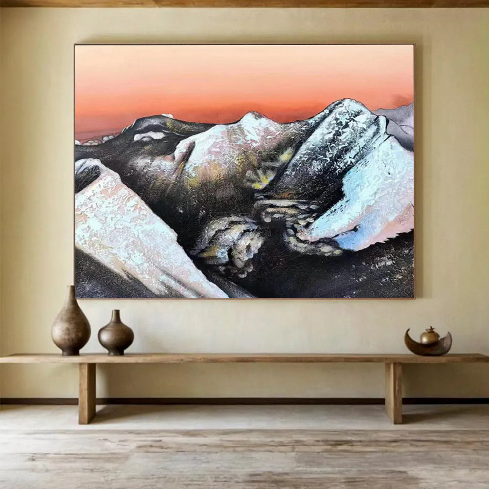 Customized Large Abstract Hand Painting for Underwater Sound Barrier Installation and Research Facility DLZ3035