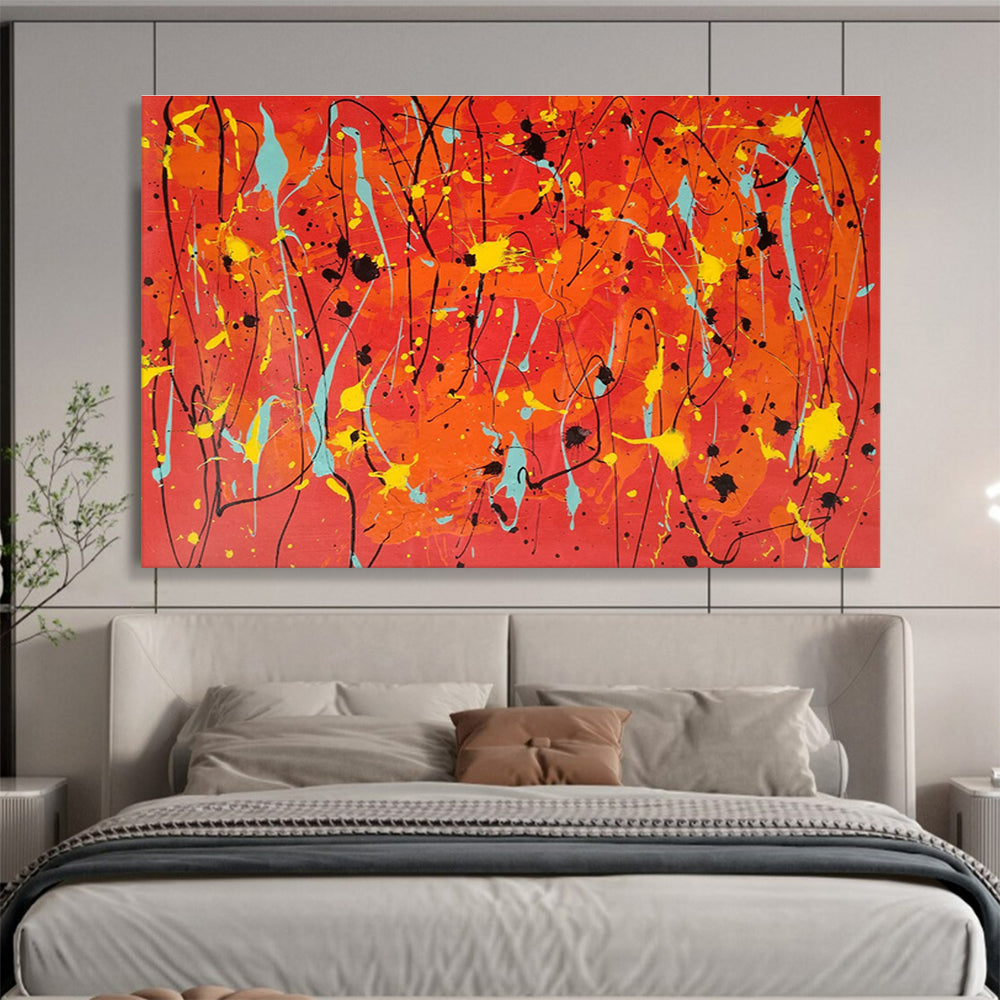 Custom-Made Quantum Satellite Mission Control Center Large Abstract Hand Painting DLZ2670