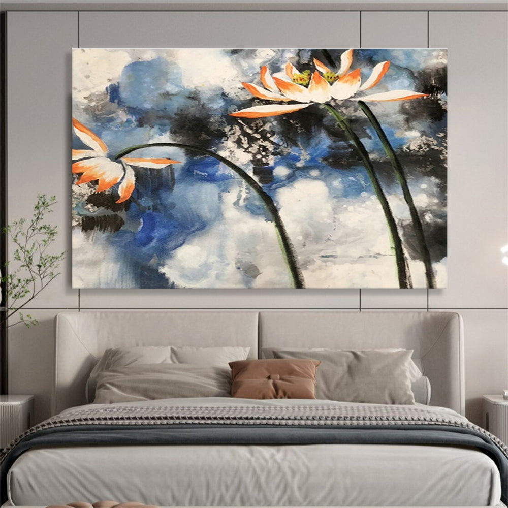 Large Custom Abstract Hand-Painted Art for Underwater Archaeological Site Dive Center DLZ3011