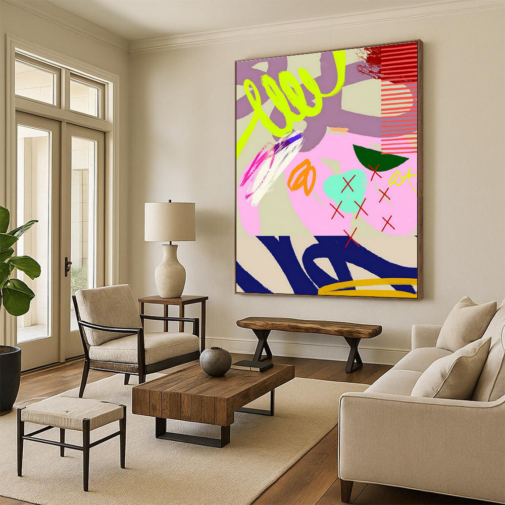 Large-Scale Custom Hand-Painted Abstract Painting - Elegant Decoration for Beauty Salons  DLZ0132