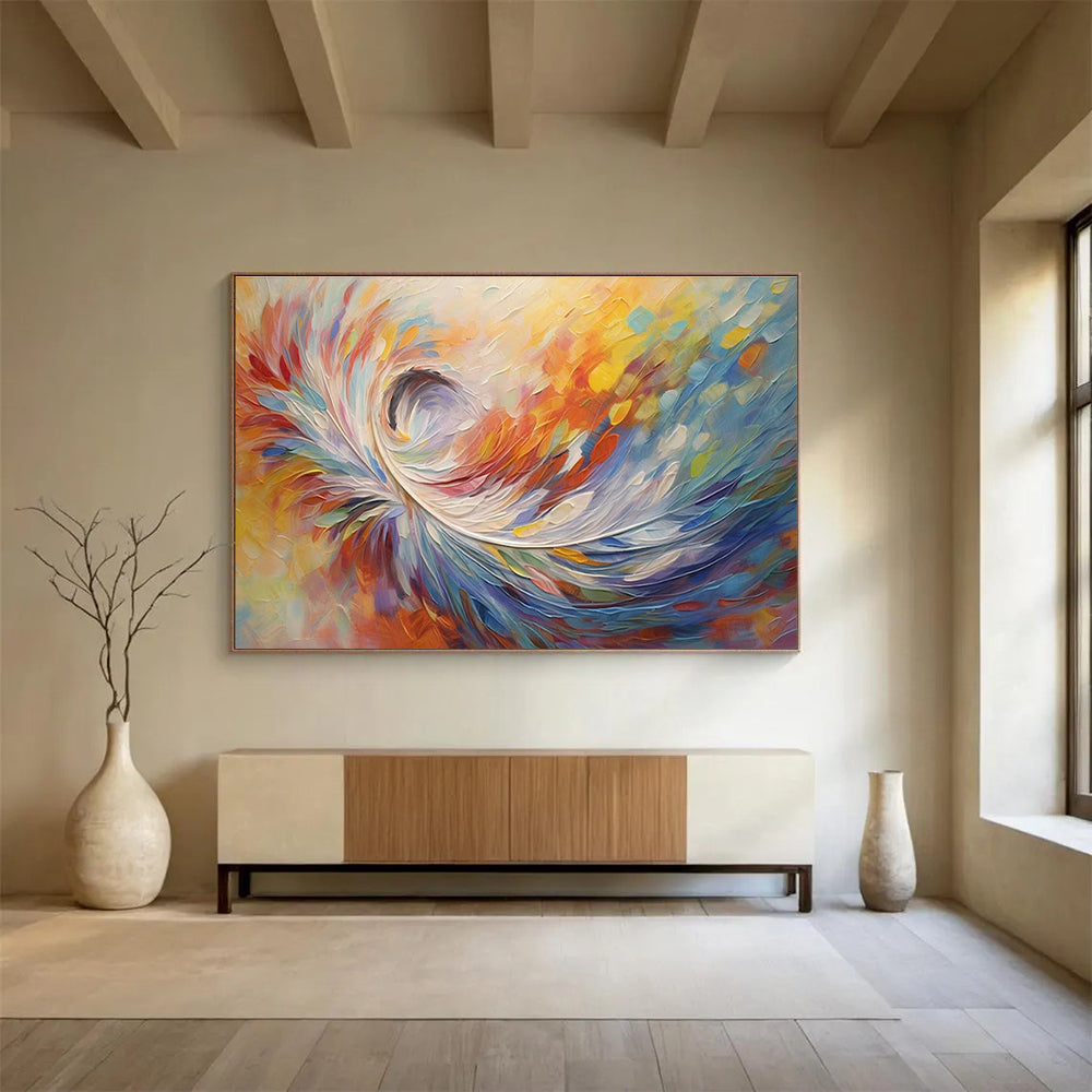 Oversized Custom Hand-Painted Abstract Canvas for Home Lobbies DLZ3254
