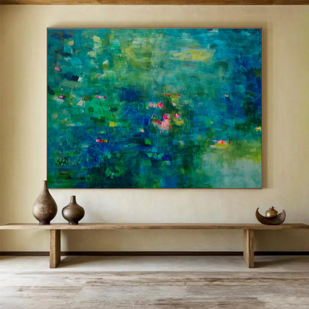 Micro-Ceramic Bead Custom Hand-Painted Abstract Art for Luxury Hotels and Upscale Spaces