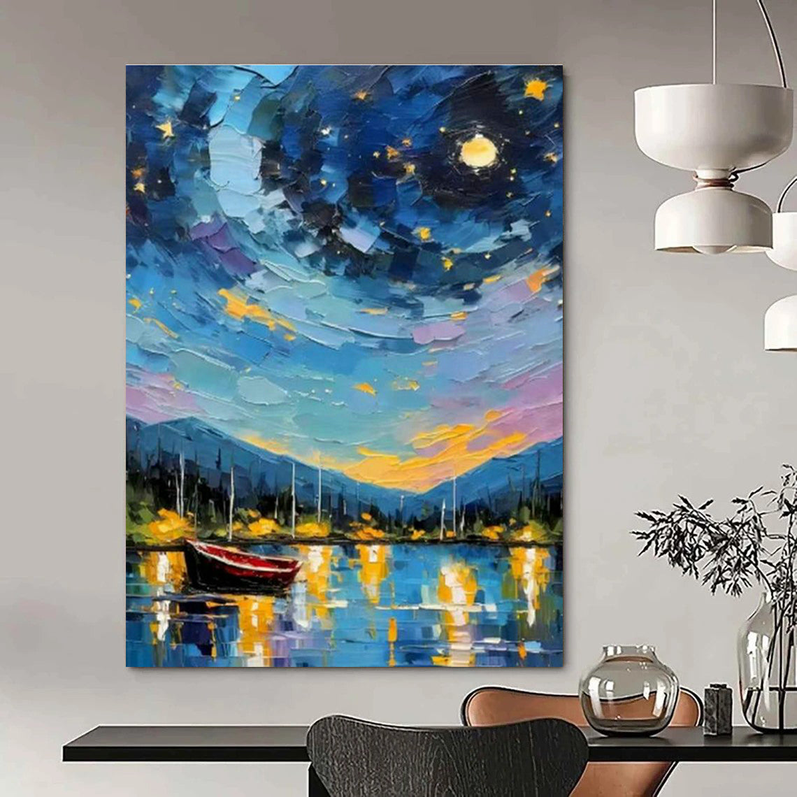 Monumental Large Custom Hand-Painted Abstract Art - Art Deco Glamour for Historic Theater Lobbies  DLZ0302