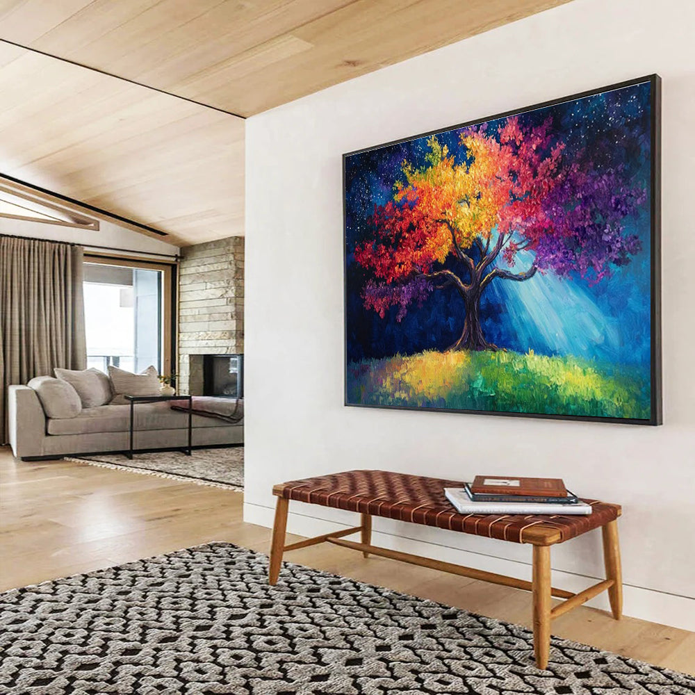 Custom Giant Abstract Hand Painting for Vertical Urban Aquarium Aquatic Animal Aging and Longevity Research Facility DLZ3197