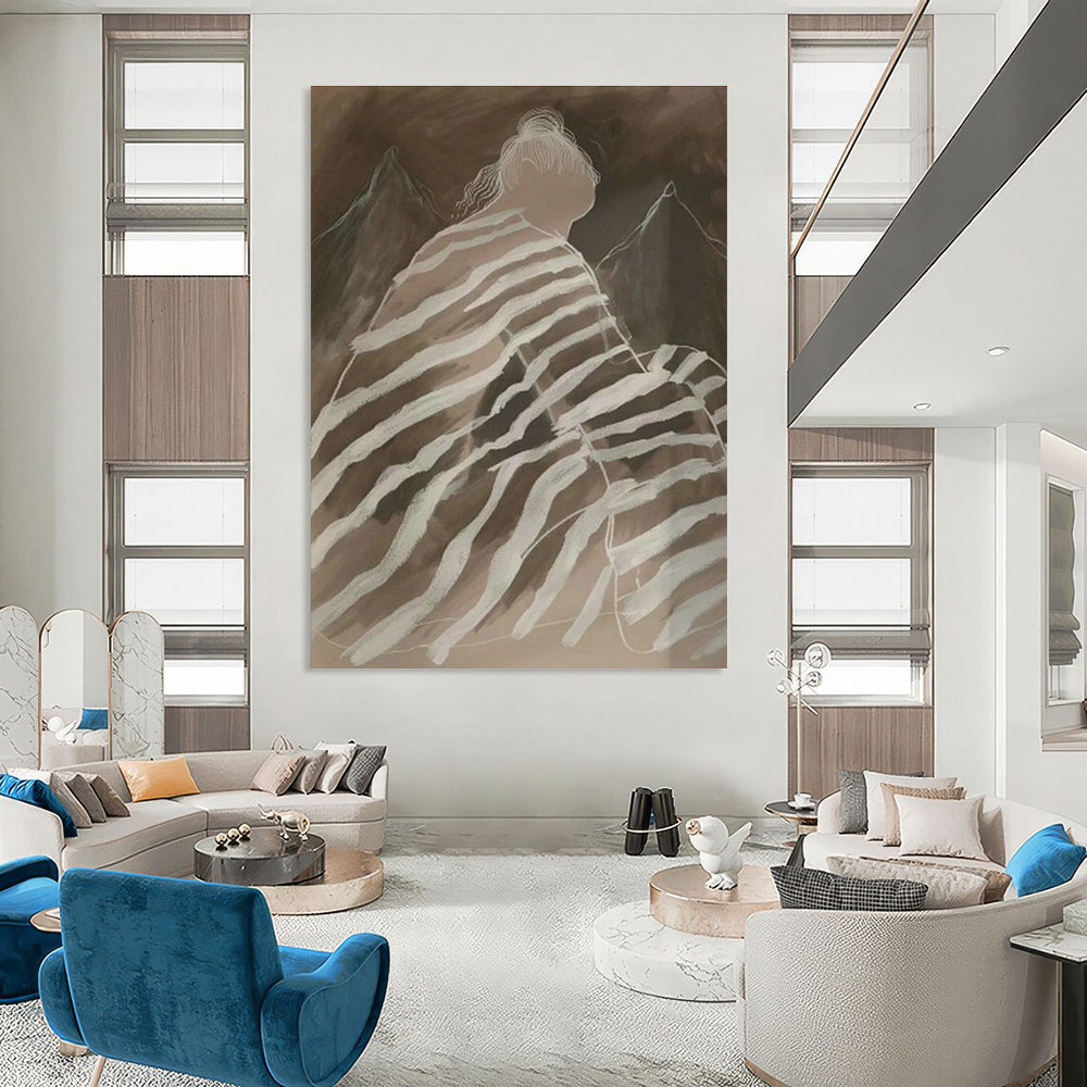 Grand Custom Hand-Painted Abstract Canvas - Industrial Chic for Urban Art Studios  DLZ0218