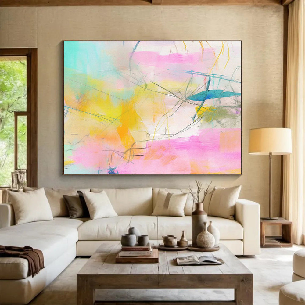 Customized Large Abstract Hand Painting for Cloud Computing Data Center Monitoring Room DLZ2885