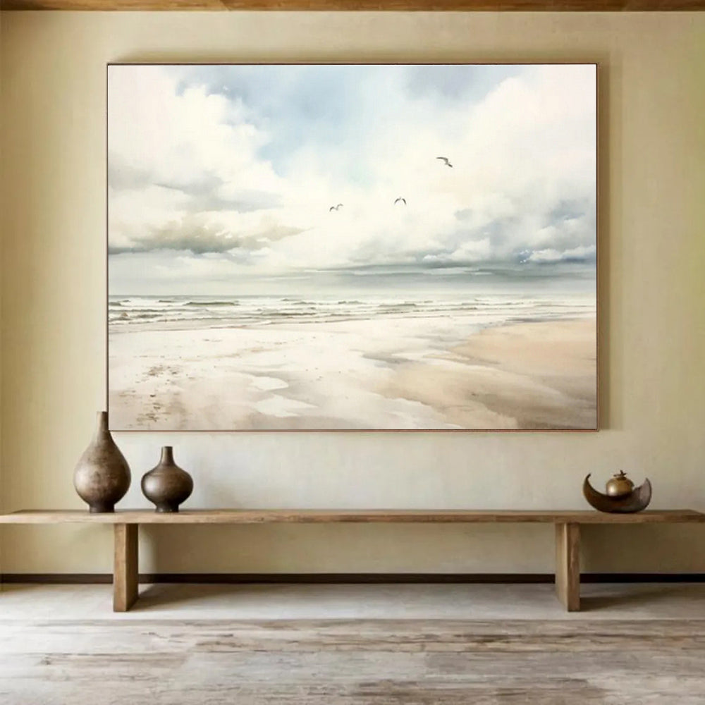 Large-Size Custom Hand-Painted Abstract Painting for Yoga Studio DLZ2704