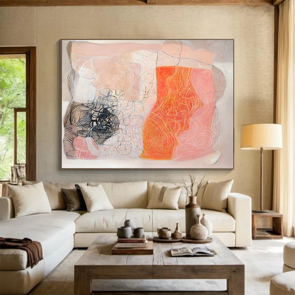 High-Saturation Custom Hand-Painted Color Block Abstract for Kids' Creative Zones