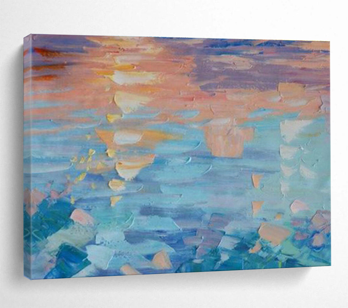 Oversized Custom Abstract Hand Painting for Arctic Freshwater Wetland Restoration Project Office DLZ3046