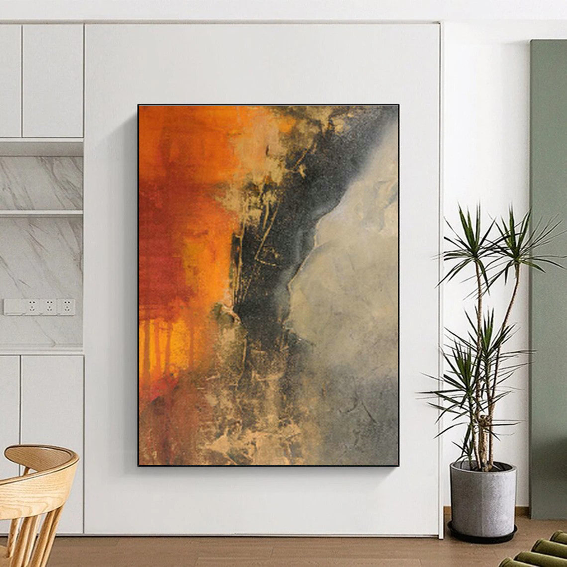 Oversized Custom Hand-Painted Abstract Canvas for Model Ship Building Clubs  DLZ0025