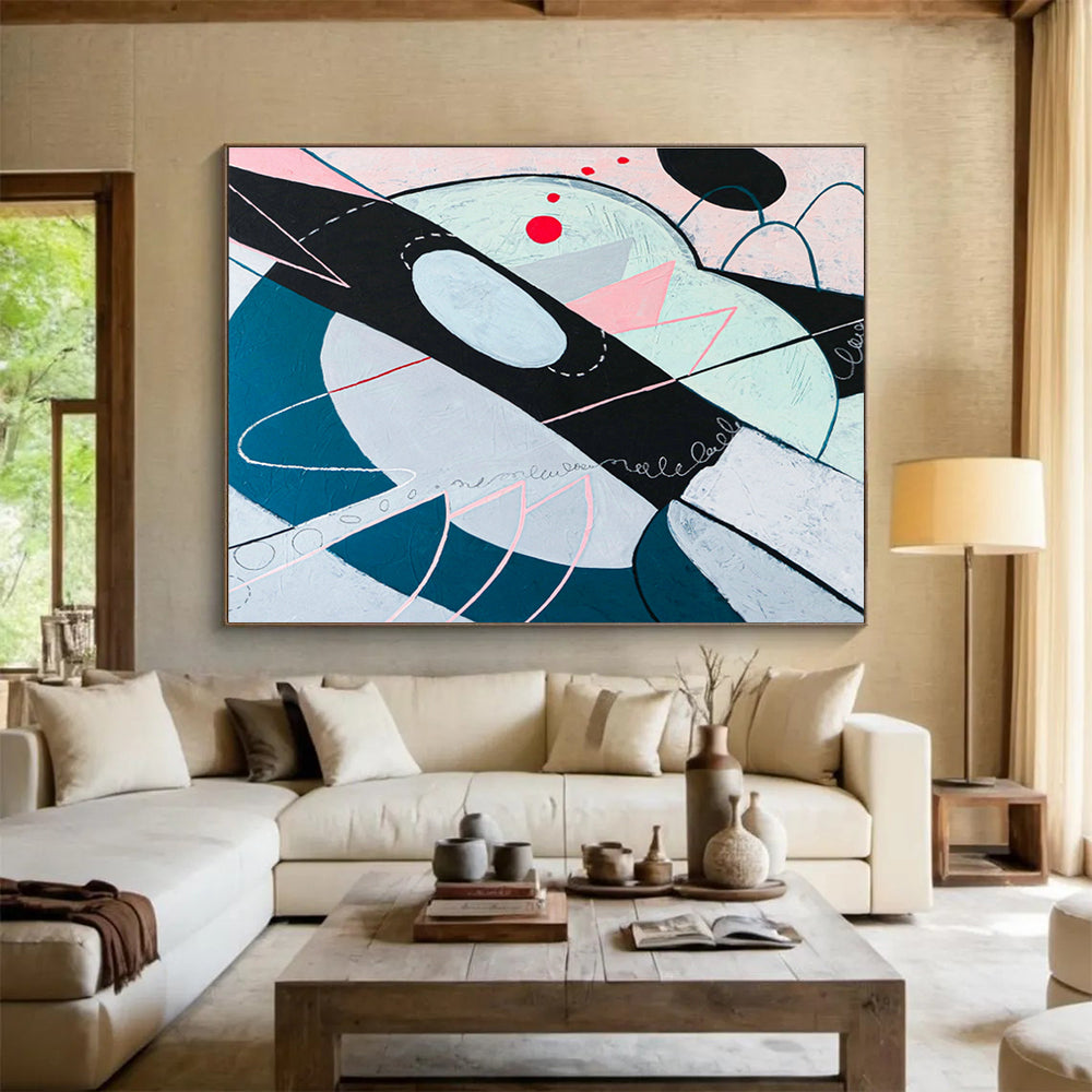 Large Custom Abstract Hand-Painted Art for Arctic Icebreaker Ship Crew Mess DLZ2933