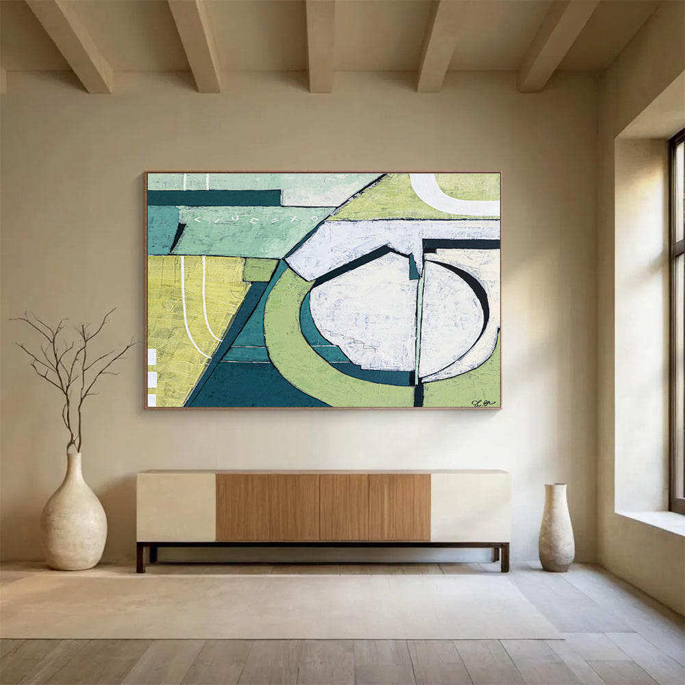 Customized Large-Scale Abstract Hand Painting for Seaside Cliff Observatory Deck DLZ2927