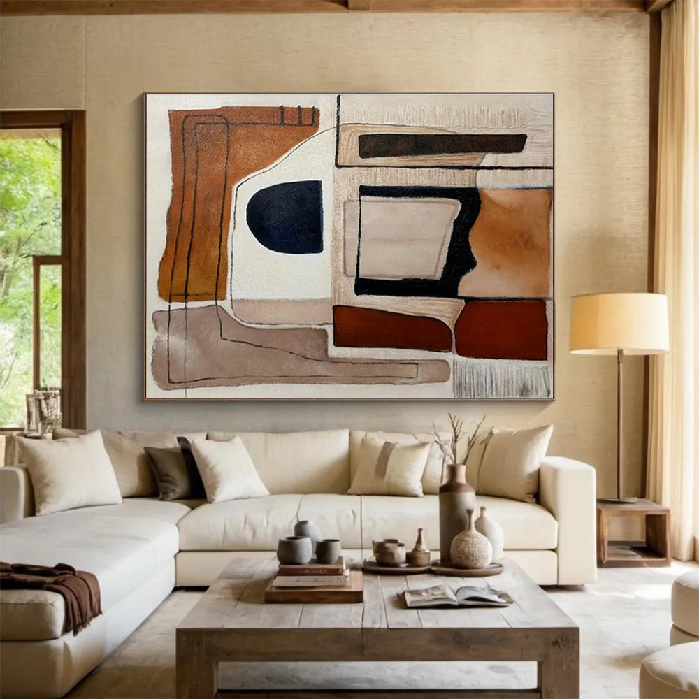 Customized Large-Scale Abstract Hand Painting for Arctic Tundra Reindeer Herding Cooperative Hub DLZ3039