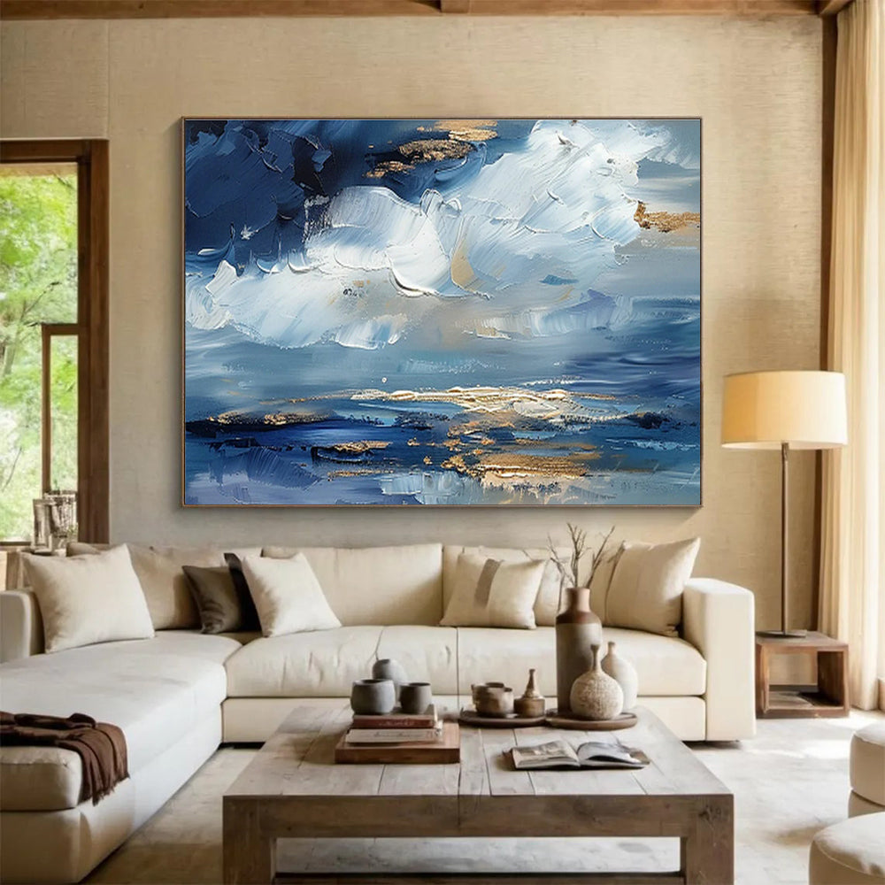 Customized Large-Scale Abstract Hand Painting for Arctic Tundra Bird Migration Research Station DLZ3068