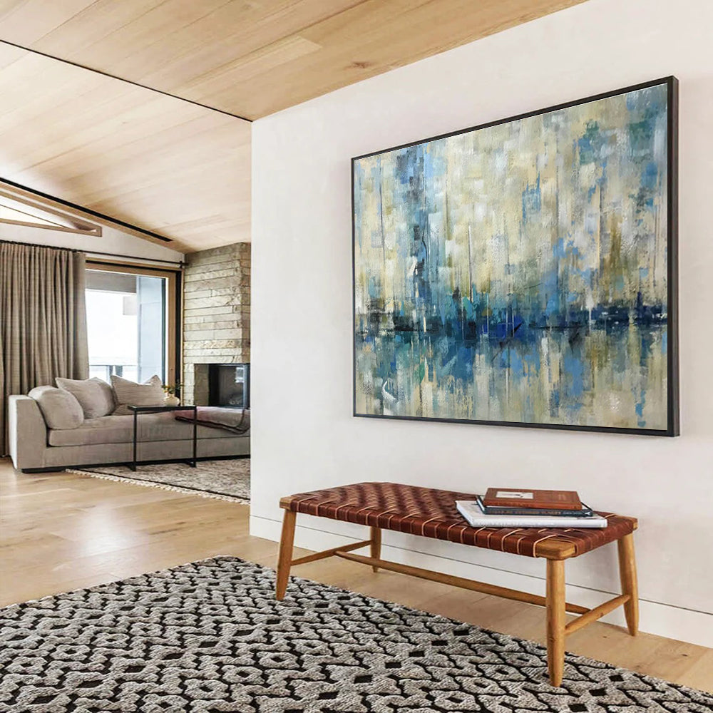 Custom-Made Space Tourism Terminal Large Abstract Hand Painting DLZ2550