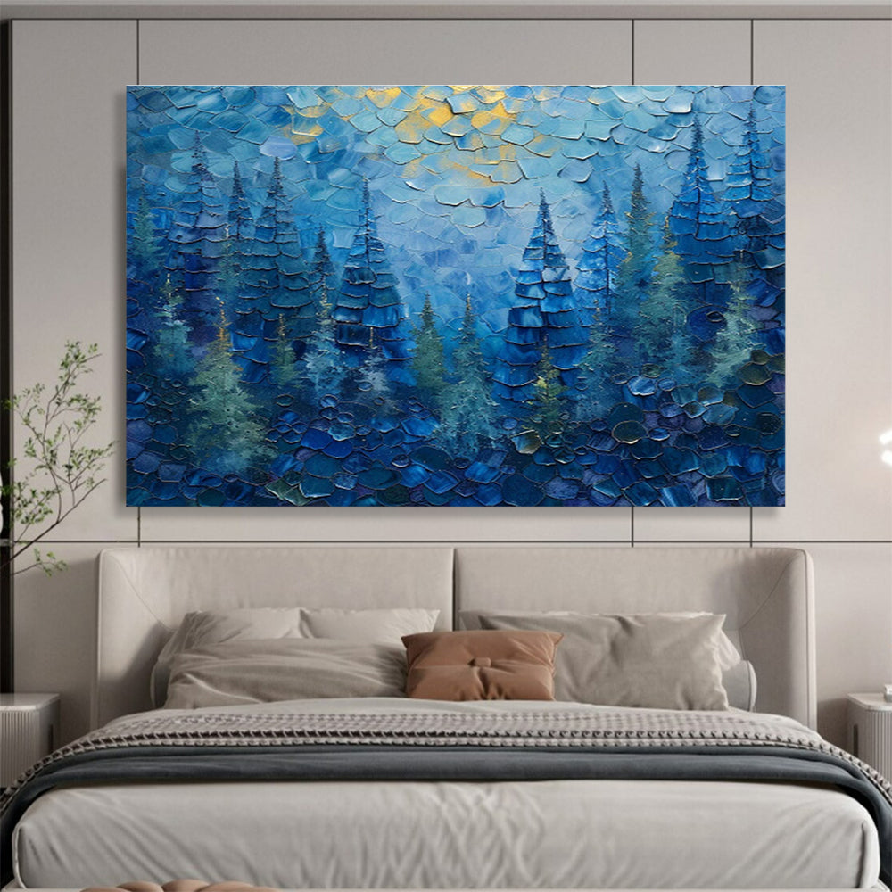 Customized Large Abstract Hand Painting for Subterranean Geothermal District Heating Control Room DLZ3056