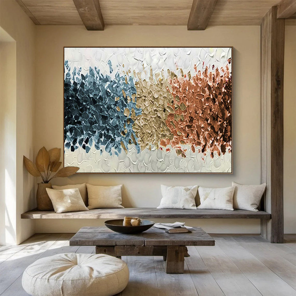 Oversized Custom Abstract Hand Painting for Arctic Freshwater Lake Eutrophication Research Station DLZ3075