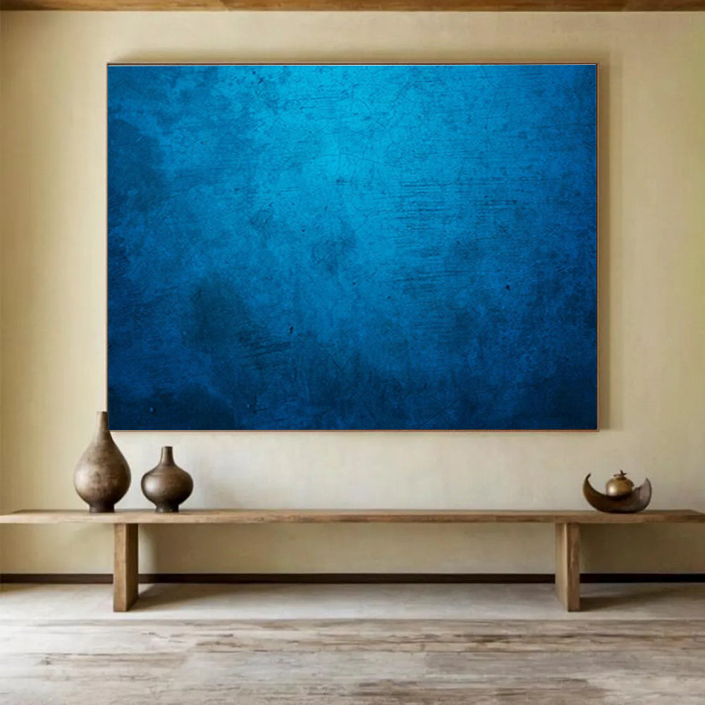 Custom-Made Giant Abstract Hand Painting for Deep-Sea Mineral Exploration Vessel Crew Mess DLZ3000