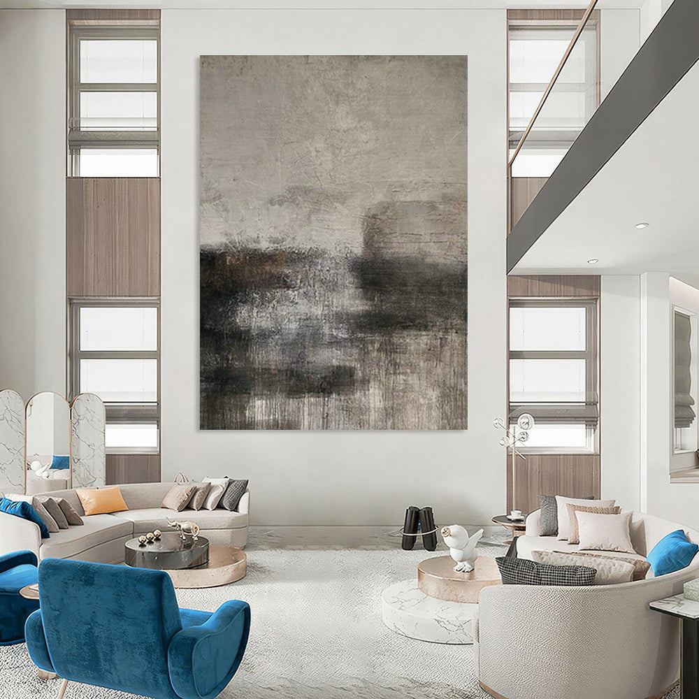Immense Large-Scale Custom Hand-Painted Abstract Canvas - Inspiring Decor for Language Learning Centers  DLZ0194
