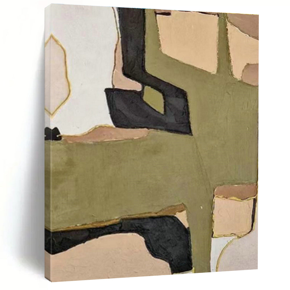 Grand Custom Hand-Painted Abstract Artwork - Rustic Romance for Vineyard Tasting Rooms  DLZ0232