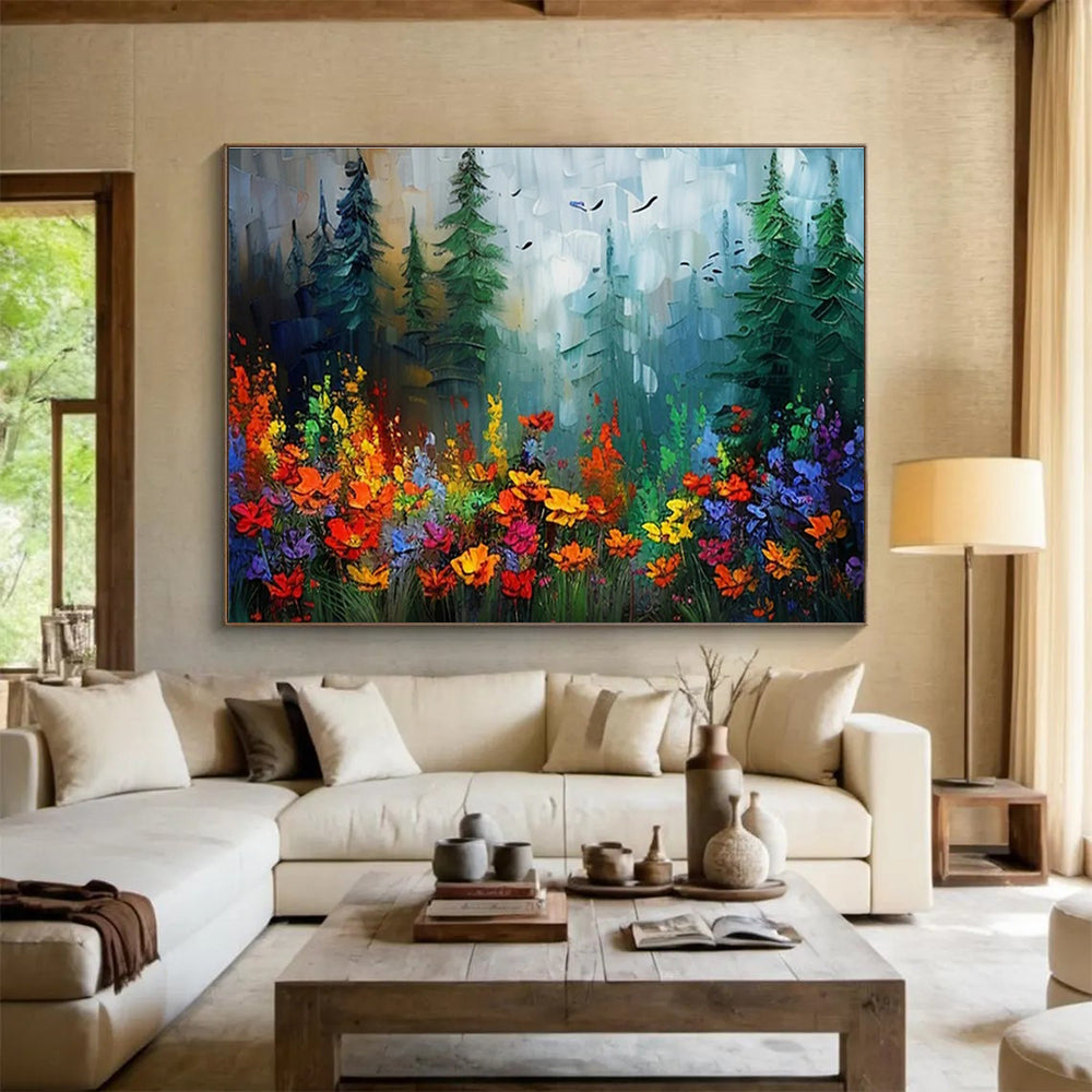 Big Hand-Painted Abstract Wall Art, Geometric Patterns for Office Spaces DLZ3223