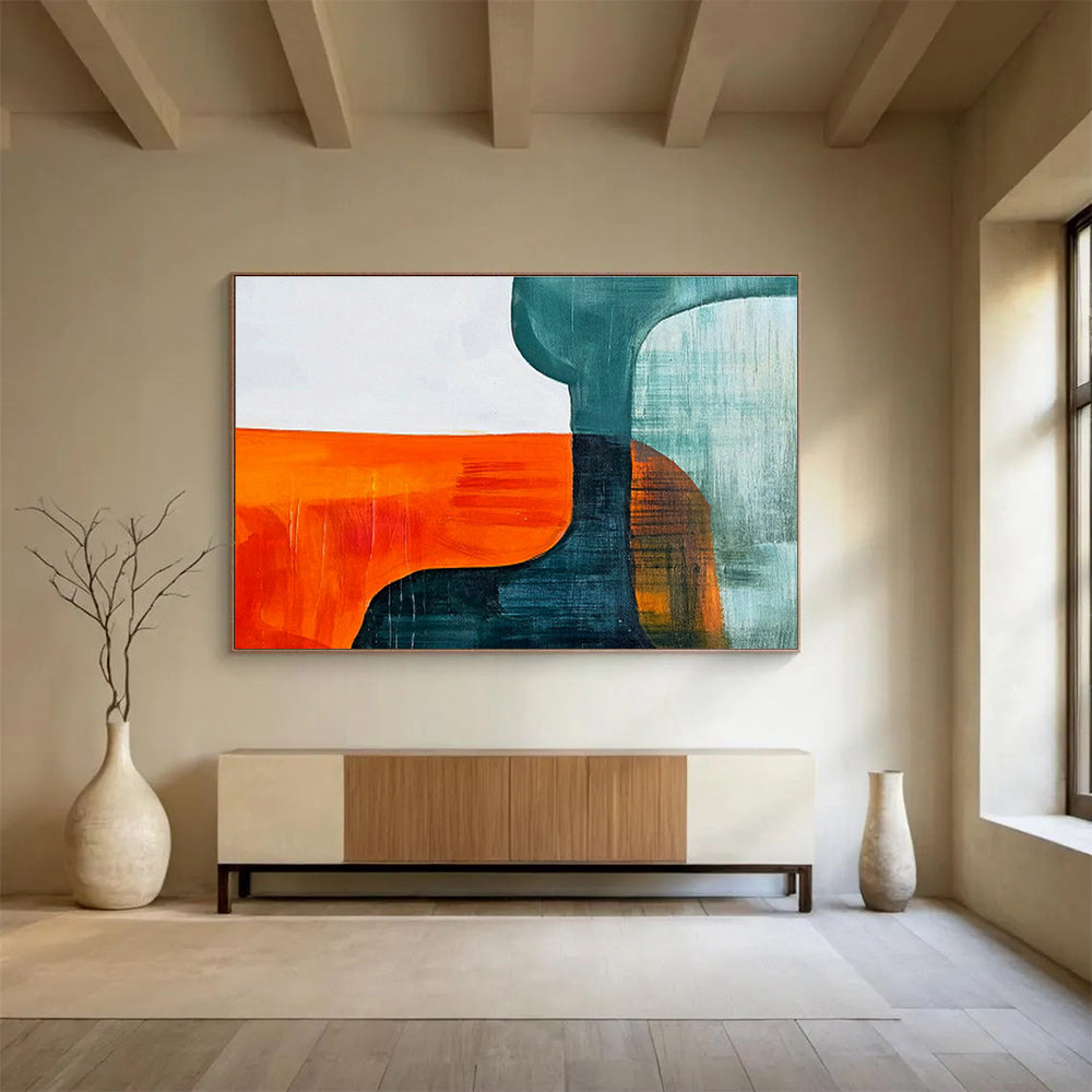 Bespoke Underwater Research Submarine Docking Bay Oversized Abstract Hand-Painted Art DLZ2649