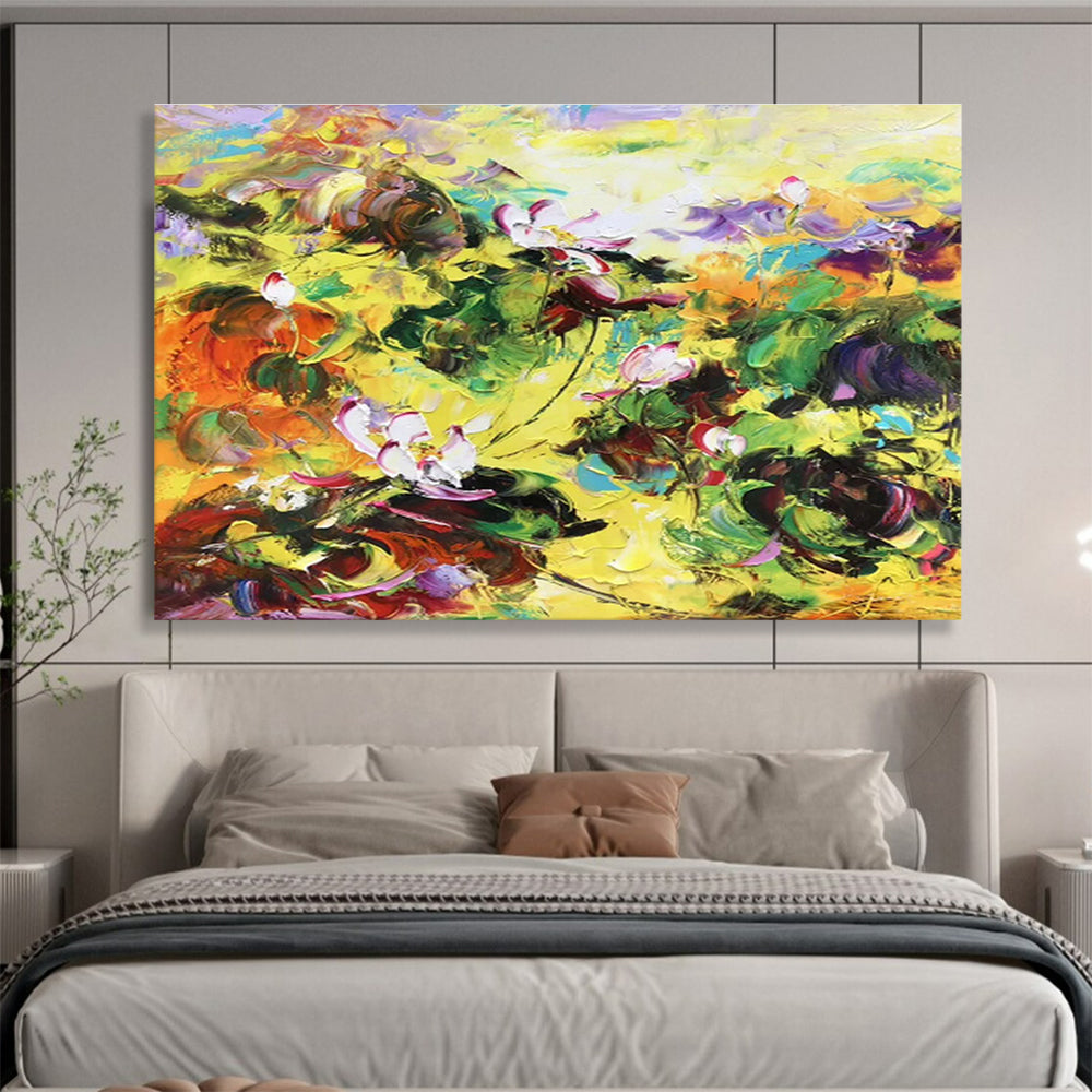 Large Custom Abstract Hand-Painted Art for Underwater Cultural Heritage Expedition Command Center DLZ3019