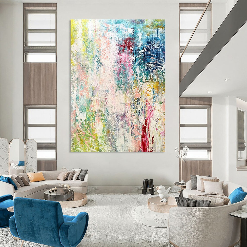 Extra Large Custom Hand-Painted Abstract Canvas for Traditional Shadow Puppetry Workshops  DLZ0042