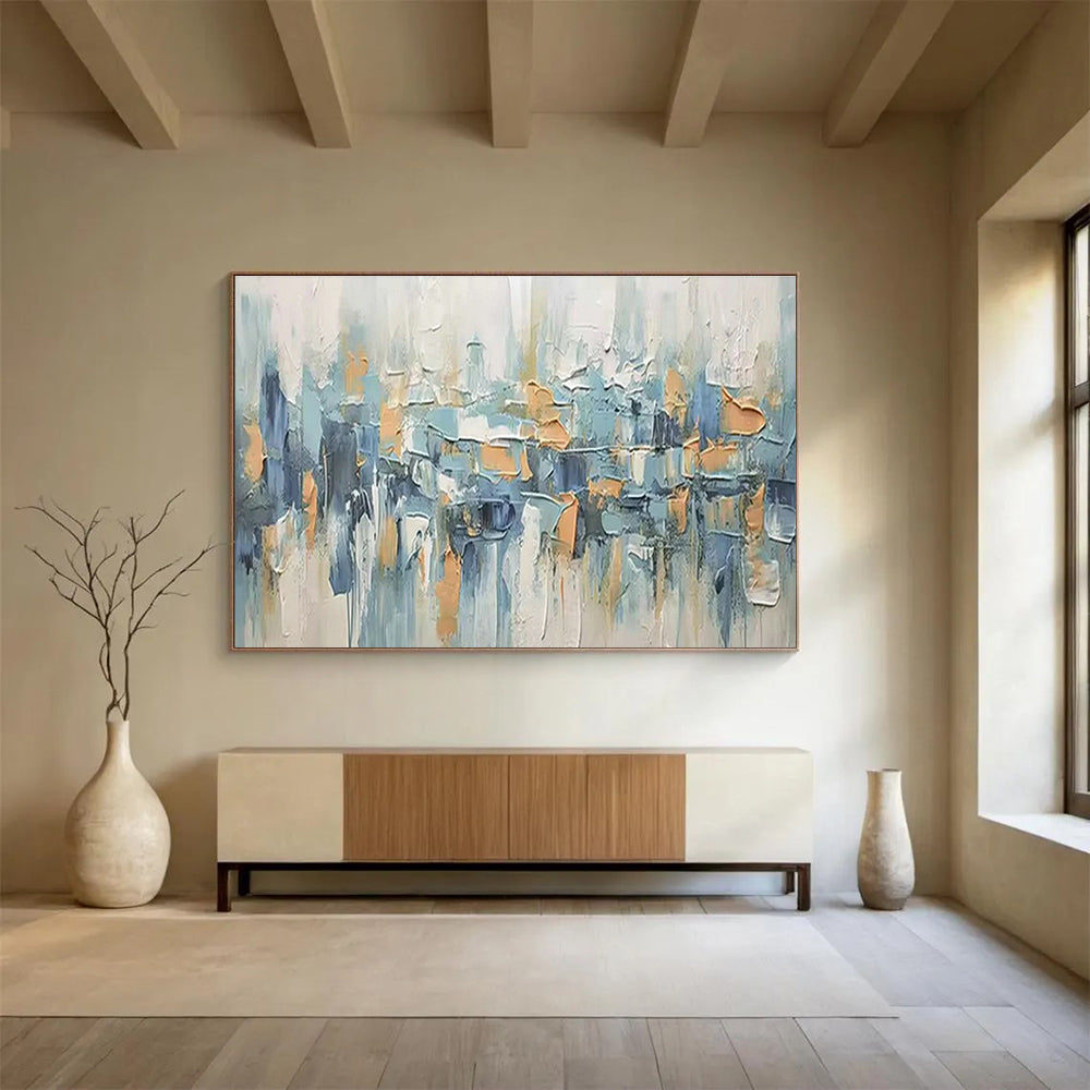 Large Custom Abstract Hand-Painted Art for Underwater Archaeological Artifact Transportation and Storage Facility DLZ3069