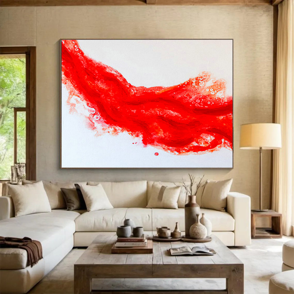 Customized Large Abstract Hand Painting for Alpine Mountain Glacier Monitoring Station DLZ2952