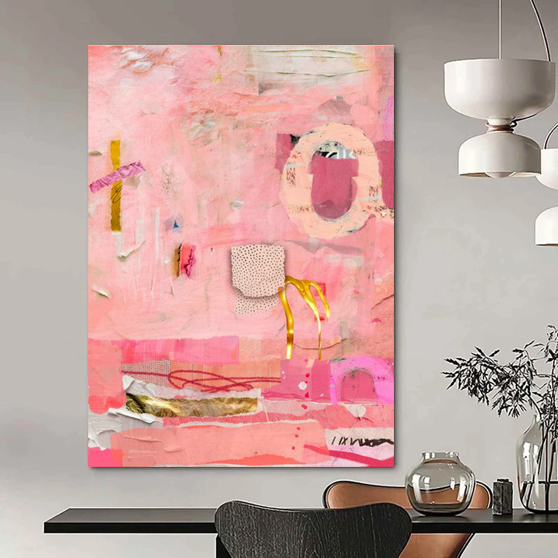Huge Customizable Handmade Abstract Wall Art for Organic Winery Tasting Rooms  DLZ0087