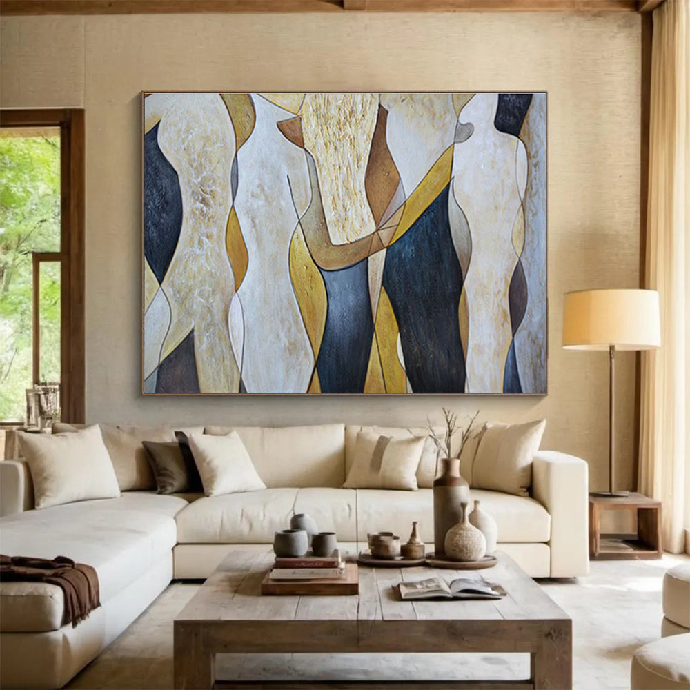 Large-Size Custom Abstract Hand Painting for Urban Rooftop Composting and Vermiculture Facility DLZ3115