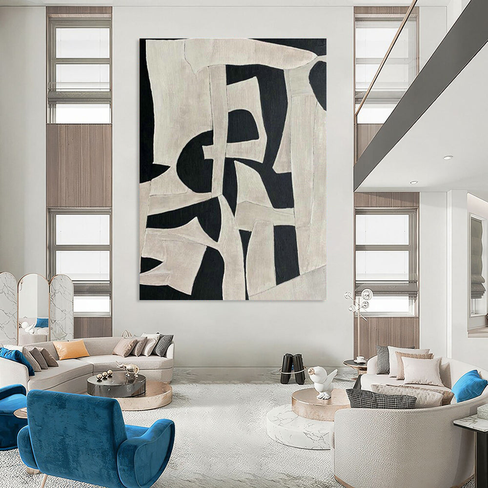 Vast Large-Scale Custom Hand-Painted Abstract Painting - Zen Ambiance for Meditation Centers  DLZ0219