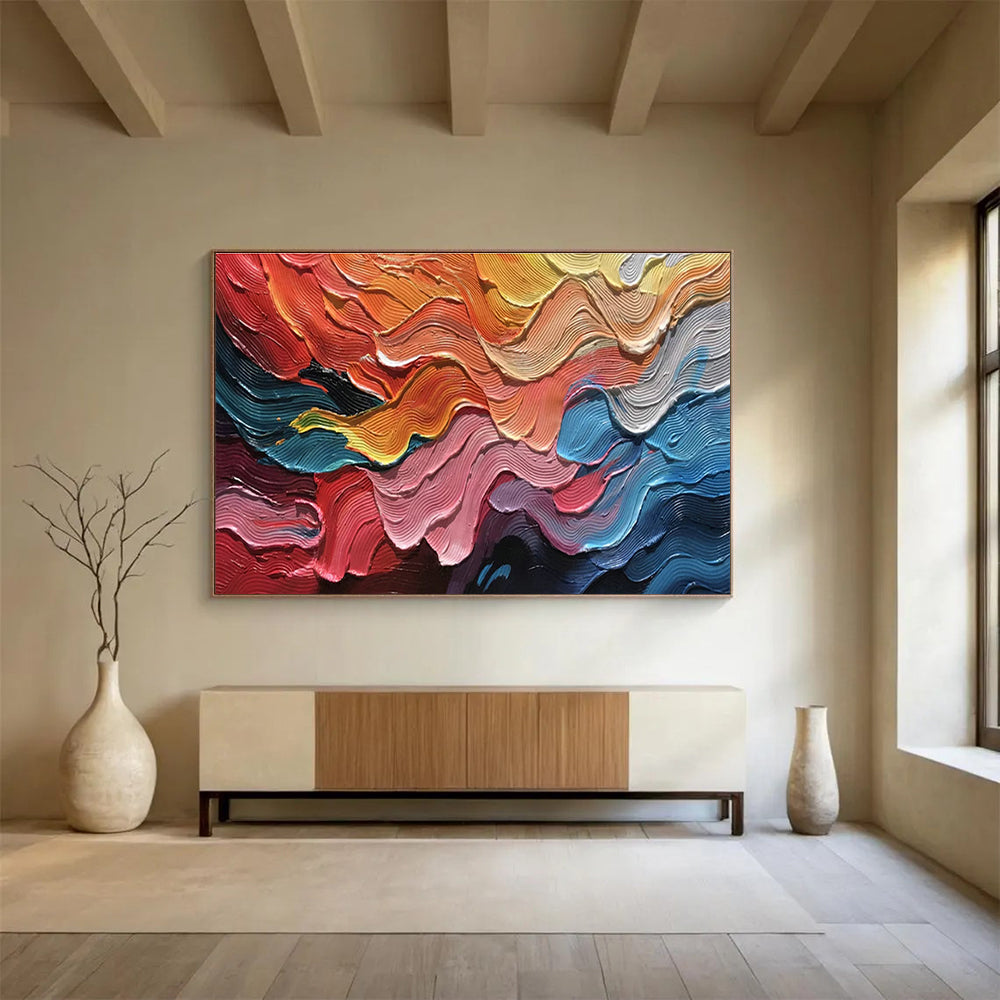 Customized Large Abstract Hand Painting for Underwater Noise Pollution Mitigation Material Development Project DLZ3207