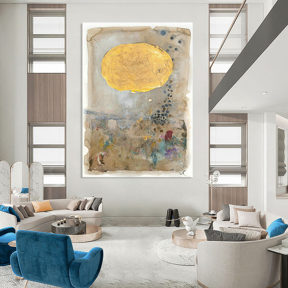 Gigantic Custom Hand-Painted Abstract Canvas for Vertical Farming Facilities  DLZ0079