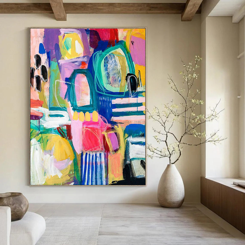 Massive Custom Hand-Painted Abstract Canvas for Drone Photography Studios  DLZ0093