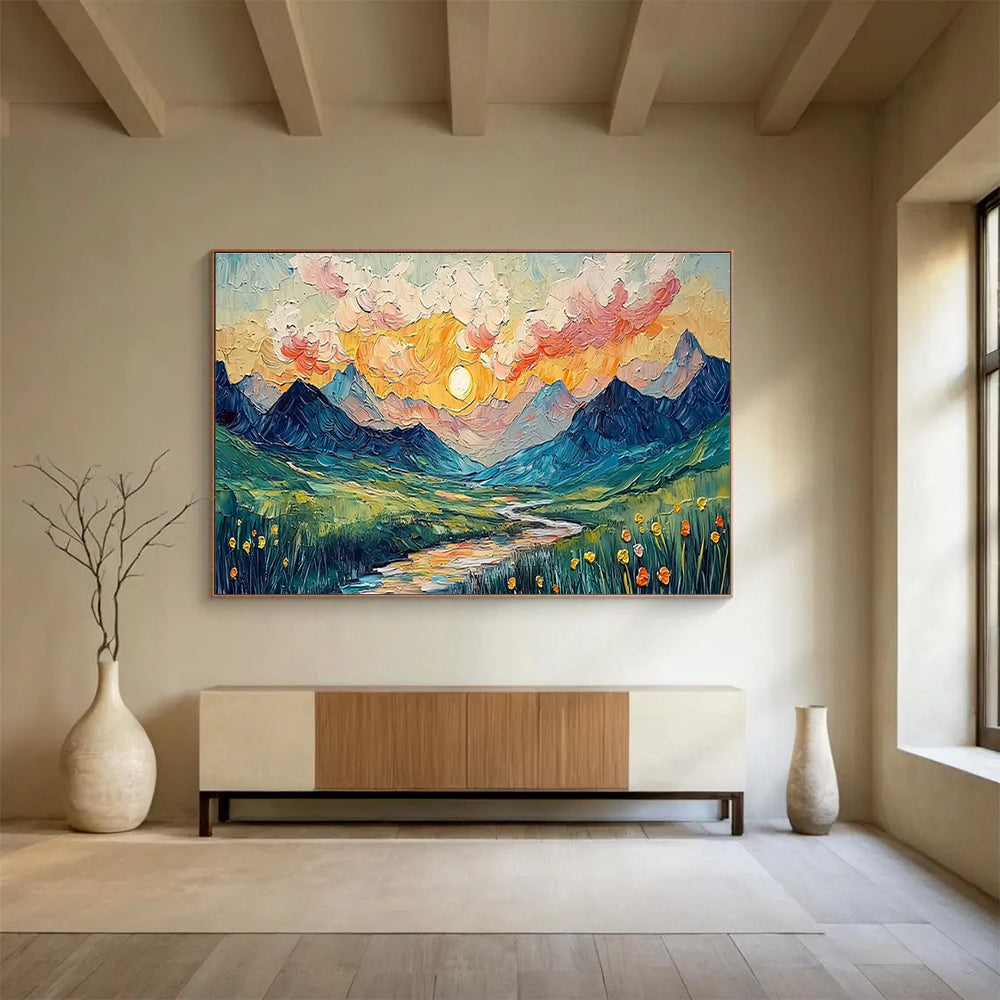 Oversized Handmade Abstract Painting, Industrial-inspired for Loft Spaces DLZ3240