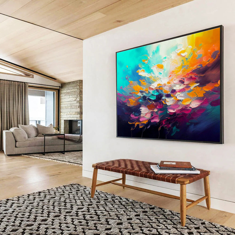 Oversized Custom Abstract Hand Painting for Darts Pub DLZ2730